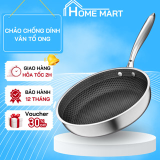 Chảo Chống Dính Sâu Lòng Inox Tổ Ong, Dùng Được Cho Mọi Loại Bếp