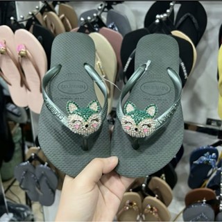  Dép Kẹp Nữ  HVN- Slim Tròn Rêu Havaianas Mix Charm Dép Nữ Chính Hãng Dép Tông Đi Biển Nữ 