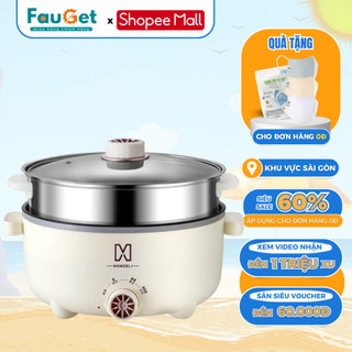 Nồi Lẩu Điện Đa Năng FAUGET Dung Tích 4L Công Suất 1000W Núm Điều Chỉnh Nhiệt 3 Mức Chống Dính Tốt, Bảo Hành 12 Tháng