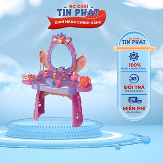 Bàn trang điểm cỡ lớn lâu đài công chúa cho bé có đèn và âm thanh hiệu ứng,đồ chơi trang điểm-DCTP