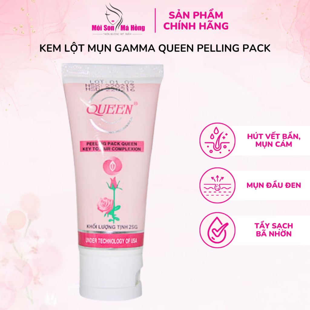Lột Mụn Gamma Queen Pelling Pack 50gr 💥 HÀNG CHÍNH HÃNG 💥 Keo Mặt Nạ Giúp Lột Mụn Đầu Đen, Mụn Cám H