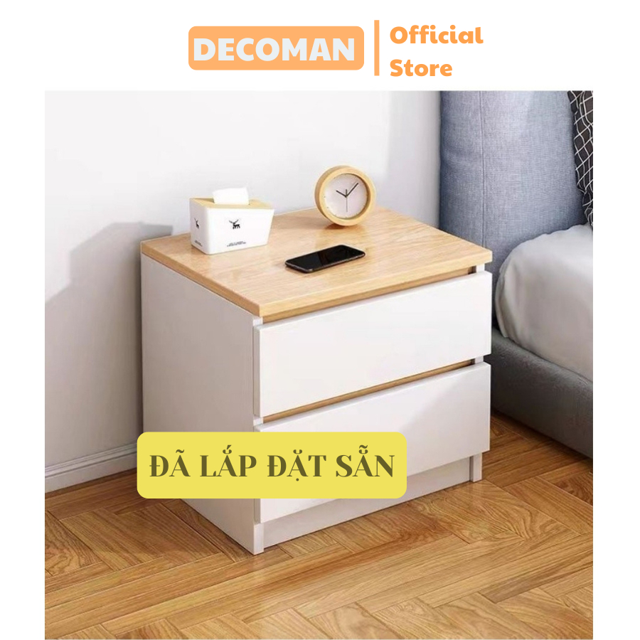 Kệ tủ tab đầu giường nhiều ngăn DECOMAN đựng đồ đa năng làm từ gỗ MDF cao cấp chắc chắn phong cách đơn giản Bắc Âu-D35