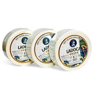 Combo 3 cuộn giấy vệ sinh công nghiệp ladoca cuộn lớn 700g mềm mịn, siêu dai- namart
