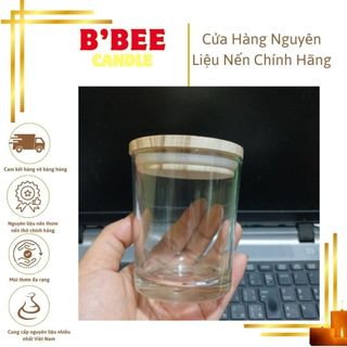 Cốc/hũ/lọ thủy tinh nắp gỗ đựng nến, dụng cụ làm nến thơm B'Bee