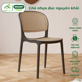 Ghế Nhựa Đúc Nguyên Khối SmartHomes , Ghế Nhà Hàng Quán Cafe Trà Tranh Nhiều Màu Sắc