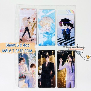 Sheet đựng Bookmark 6 ngăn dọc - Sheet 6 ô dọc Sheet bookmark ngắn