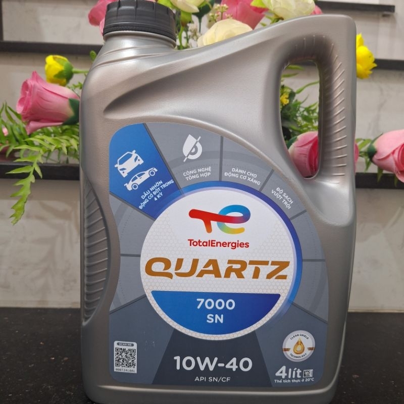 Nhớt ôtô Cao Cấp TOTAL QUARTZ 7000 SN 10W-40 4L( Hàng Chính Hãng)