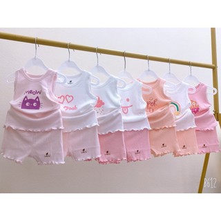 [CHÍNH HÃNG] Bộ quần áo ba lỗ quần đùi chất liệu thun tăm cao cấp in họa tiết trẻ em Lullaby