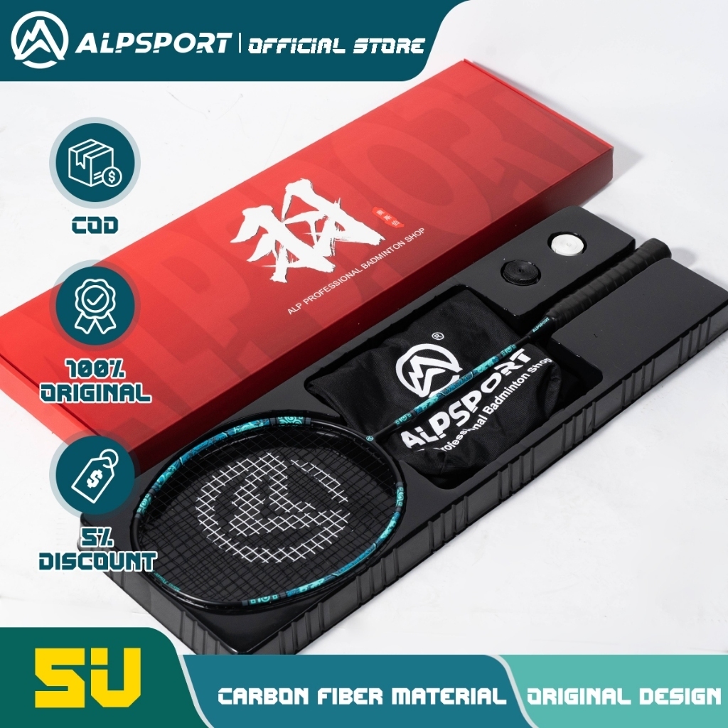 Vợt cầu lông ALP Huyền Vũ ALPSPORT XW 5UG4 Vợt cầu lông đơn Full Carbon lực căng 22-30 Lbs Hàng Chín