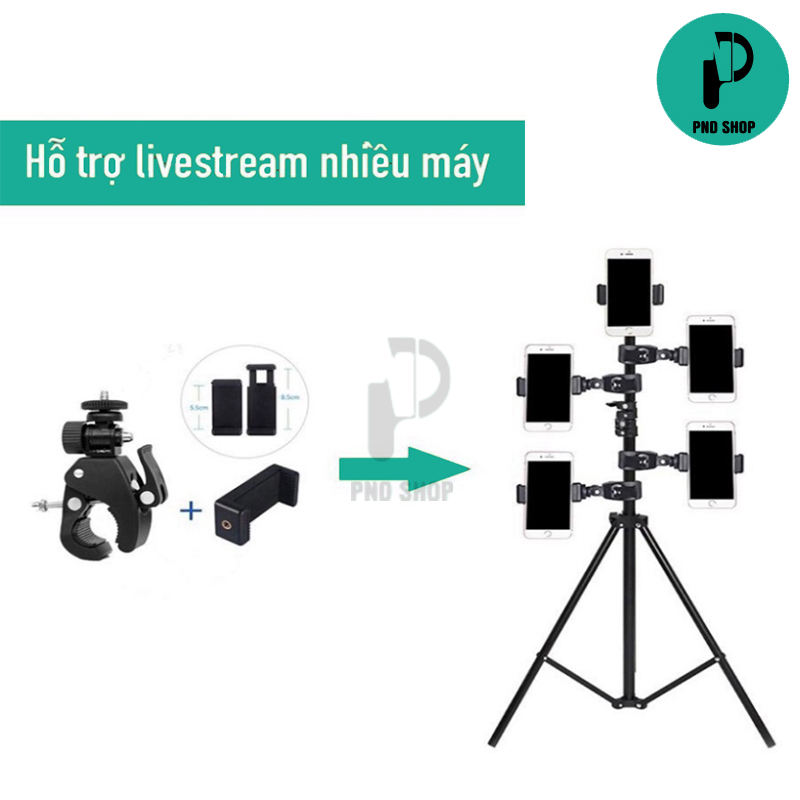 Giá Đỡ Điện Thoại tripod 3 chân và phụ kiện kẹp remote và Pin remote dùng để chụp ảnh livestream | BigBuy360 - bigbuy360.vn