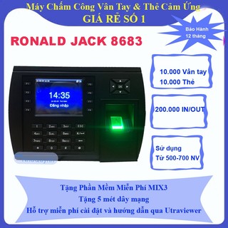 Máy Chấm Công Vân Tay Ronald Jack 8683 Tạng kèm phần mềm vĩnh viễn