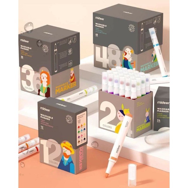 BÚT DẠ MIDEER , BÚT MARKER CHO BÉ MIDEER WASHABLE MARKER