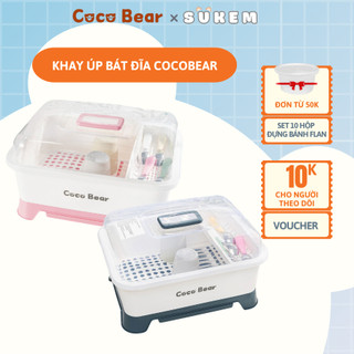 Khay Úp Chén Bát CocoBear Đồ Dùng Ăn Dặm Cho Bé Kệ Úp Chén Bát Có Nắp Đậy An Toàn