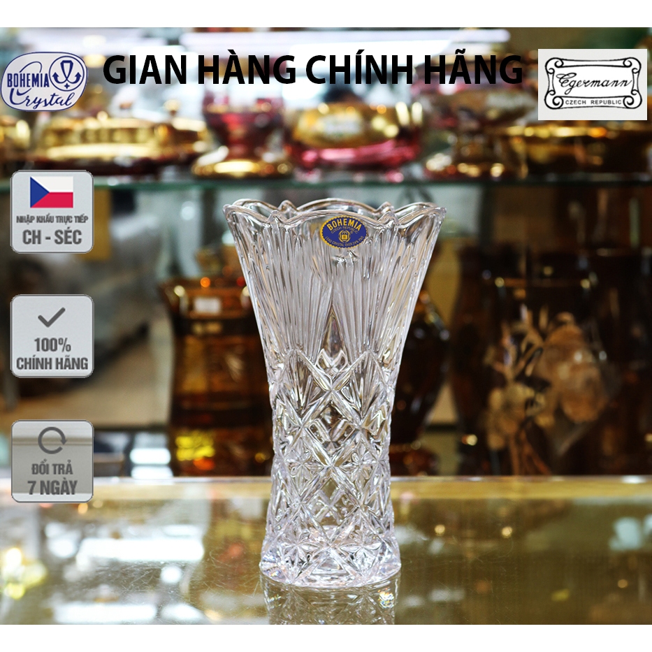 Bình Hoa Pha Lê   Bohemia Tiệp Khắc 25 cm