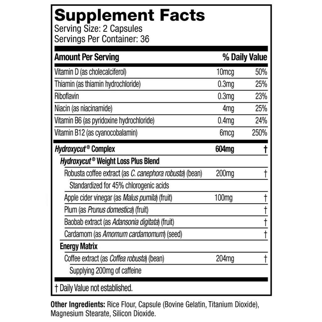 Viên giảm mỡ tăng sinh nhiệt ''Hydroxycut'' Original 72 viên