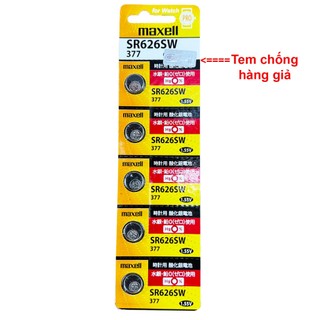 Pin đồng hồ Maxell 377 SR626SW dành cho đồng hồ dùng pin 377 / SR626SW / AG4 / LR626W (Loại tốt - Giá 1 viên)