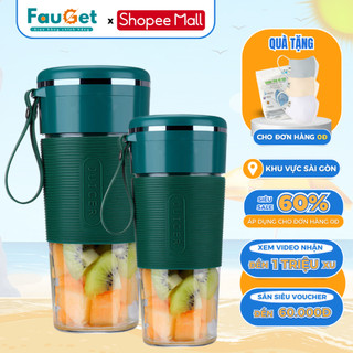 Máy Xay Sinh Tố Cầm Tay, Máy Say Sinh Tố FAUGET Dung Tích 300ml 6 Lưỡi Dao Xay Tự Ngắt Khi Sạc Đầy, Bảo Hành 12 Tháng