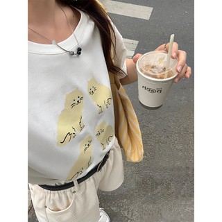 Áo baby tee in 4 mèo hồng peonyb - Thun nữ kiểu dáng bánh bèo tiểu thư hotgirl cá tính hàn quốc đẹp