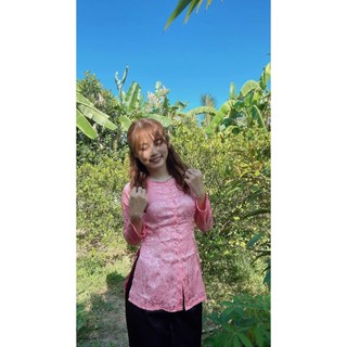 Áo bà ba hoa xinh cổ tròn