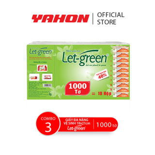 Combo 3 bao giấy bổ sung đa năng 18*21cm let-green 1000 tờ/bao