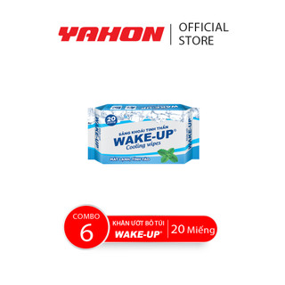 Combo 6 Bao Khăn Ướt WAKE-UP, 20 Miếng/Bao