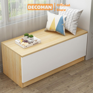 Tủ gỗ kê đầu giường cửa sổ có thể ngồi nằm được DECOMAN, kệ để quần áo, đồ chơi trẻ em..lắp ghép tiện lợi - D50