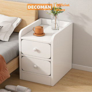 Tủ tab kê đầu giường 2 ngăn kéo DECOMAN, kệ để đồ trang điểm lắp ghép tiện lợi chất liệu gỗ MDF phủ melamin - D51