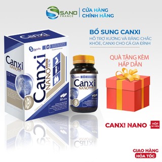 Bổ sung Canxi Nano Sanofia France, giúp xương răng chắc khỏe, canxi hữu cơ dễ hấp thu dùng cho cả gia đình - Lọ 30v