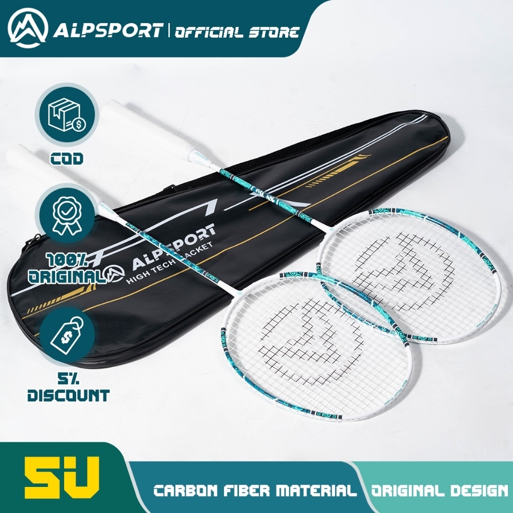 Bộ vợt đôi Vợt cầu lông ALP Huyền Vũ ALPSPORT XW 5UG4 Full Carbon lực căng 22-30 Lbs Hàng Chính Hãng