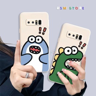 Ốp lưng samsung note 8, tpu dẻo, khủng long cá mập