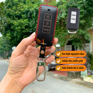 Bao da chìa khóa Mitsubishi Xpander, Triton, Outlander, Attrage... da bò thật 100%