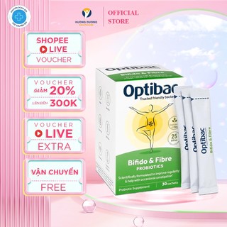 Men vi sinh Optibac Probiotics Bifido & Fibre, giảm táo bón và tăng chất xơ Hộp 30 gói