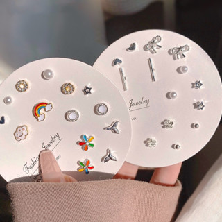  Khuyên Tai Nữ Không Gỉ Giữ Lỗ Bông Tai Trong Suốt Chống Dị Ứng Mini Khuyên Tai Nhựa Thời Trang Phong cách Hàn Quốc 