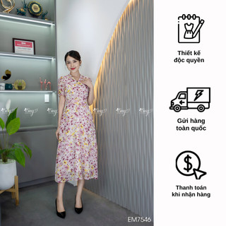 Đầm emy em7546 xoè hoa nhí