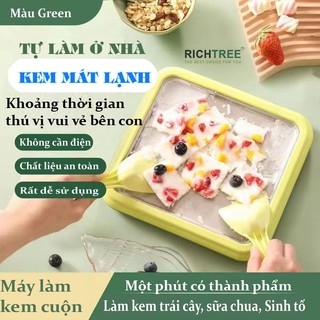 Khay làm kem cuộn, khay làm kem tại nhà công nghệ làm lạnh từ khay, không dùng điện an toàn trẻ em