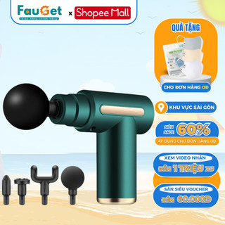 Máy Massage FAUGET Cầm Tay Toàn Thân Sạc Pin 4 Đầu 6 Chế Độ, Máy Mát Xa Giảm Đau Mỏi Thư Giãn Sau Tập Bảo Hành 12 Tháng