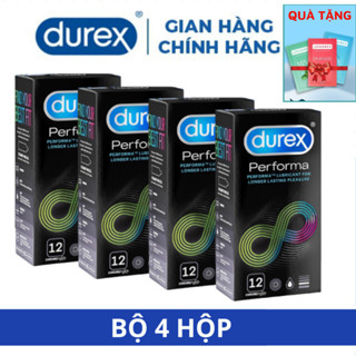  Bộ 4 hộp bao cao su Durex Performa hộp 12 chiếc cam kết giá tốt 