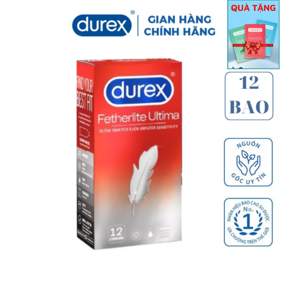 Bao cao su Durex Fetherlite Ultima 12 bao/hộp siêu mỏng
