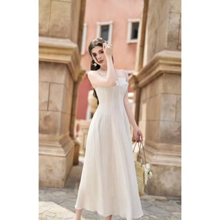Váy 2 dây, đầm hai dây, váy nữ màu trắng chất đũi gân cao cấp mềm mát phong cách trẻ trung nữ tính 7.Beautiful V134