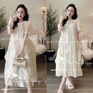 Váy xuông quảng châu [ chỉ bán loại 1 ] mềm mại tơ ren babydoll kèm váy 2 dây trong k lộ hở