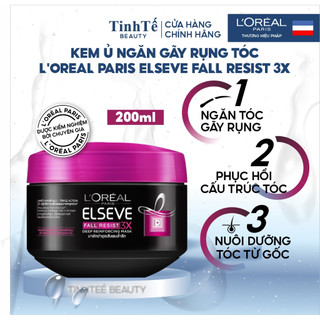 Kem ủ ngăn gãy rụng tóc L'Oreal Paris Elseve Fall Resist 3X 200ml
