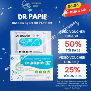 [CHÍNH HÃNG] KHĂN LAU HẠ SỐT DR PAPIEl 25 Tờ