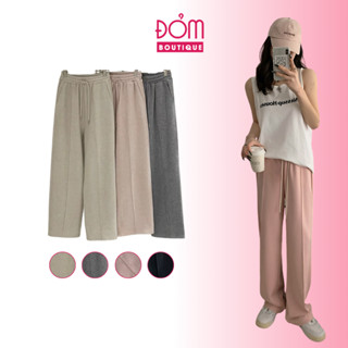 Quần Ống Rộng, Quần Dài Nữ Cạp Cao Tôn Dáng, Chất Liệu Quần Nỉ Tăm Mềm Mịn