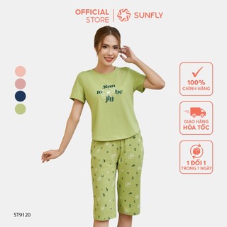 Đồ bộ mặc nhà cotton SUNFLY áo cộc quần ngố ST9120