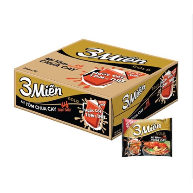 THÙNG MÌ TÔM 3 miền gold 30 gói x75g
