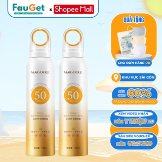 Xịt Chống Nắng FAUGET SPF50 PA+++, Làm Trắng Da Nâng Tone Da Mặt Dưỡng Ẩm, Chống Tia UV Hiệu Quả Dung Tích 150ml