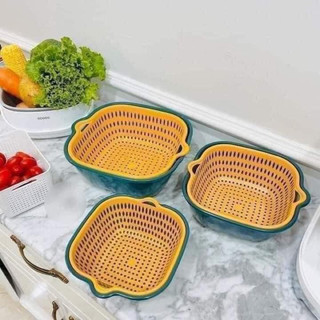SET 6 MÓN RỔ VÀ CHẬU xanh vàng sỉ 29