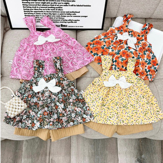 Set bộ nơ tiểu thư dáng babydoll xinh xắn cho bé gái 7 - 16kg