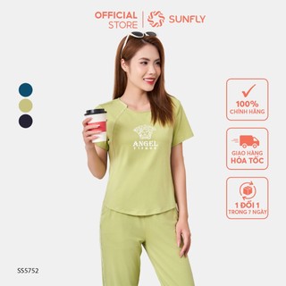 Bộ thể thao SUNFLY chất cotton áo cộc quần dài SS5752