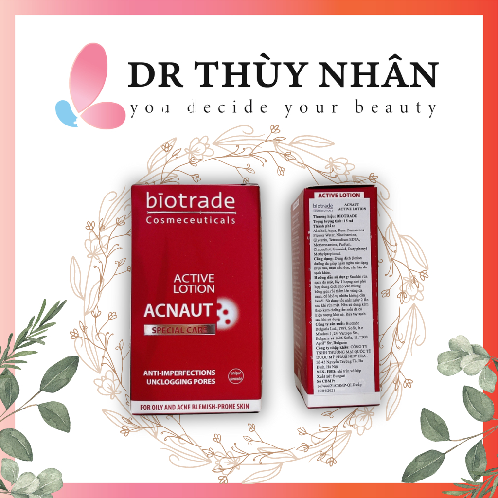 Lotion giảm dầu giảm mụn hoạt tính Biotrade Acnaut Active Lotion